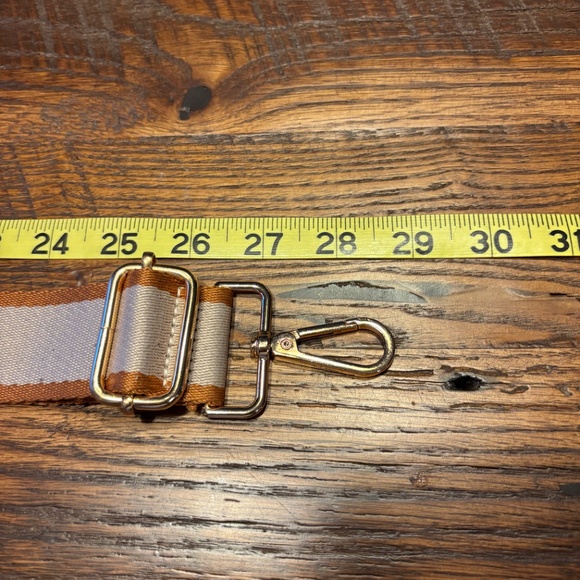 Tan and Khaki Adjustable Crossbody Strap - adjusts from 27" to 47" in length - Picture 4 of 7